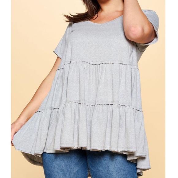 Callie Babydoll Top~Plus - Picture 4 of 5